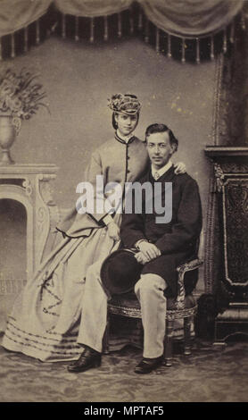 Portrait of Grand Duke Nicholas Alexandrowitsch von Russland (1843-1865) und Prinzessin Dagmar von Dänemark ( Stockfoto