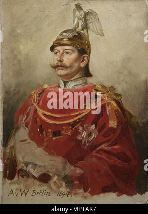 Porträt des deutschen Kaisers Wilhelm II. (1859-1941), König von Preußen. Stockfoto