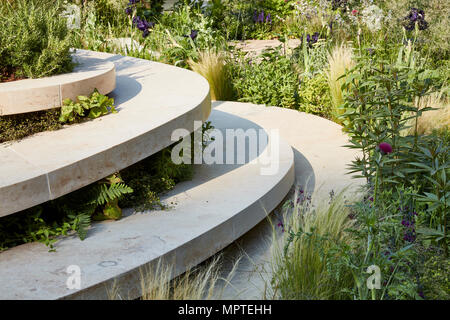 RHS und NHS Wohlfühlen Garten Stockfoto