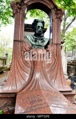 Emile Zolas grave-Friedhof von Montmartre - Paris - Frankreich 18. Stockfoto