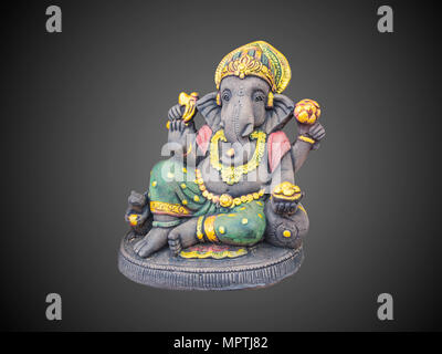 Hindu Gott Ganesha der Herr der Erfolg isolieren auf Farbübergang schwarzen und weißen Hintergrund mit Freistellungspfad Stockfoto