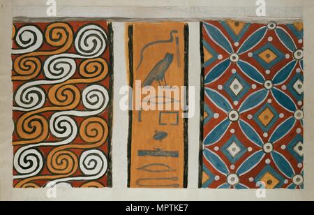 Kopieren der Wandmalerei von privaten Grab 82 von Amenemhet, Theben (I, 1, 163-167), 20. Artist: Anna (Nina) Macpherson Davies. Stockfoto