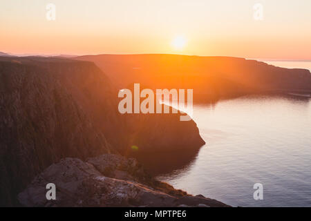 Anzeigen von Nordkapp, Nordkap, Norwegen, der nördlichste Punkt von norwegischen Festland und Europa, Finnmark County Stockfoto