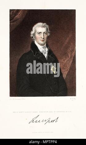 Das Recht auf Robert Banks Jenkinson, Earl of Liverpool, K.G.&C., 1830. Stockfoto