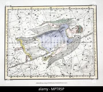 Die Konstellationen (Platte XVIII) Jungfrau, 1822. Stockfoto
