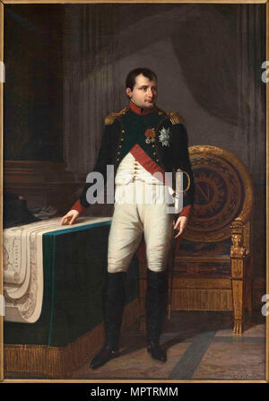 Napoleon I. in seiner Uniform des Chasseurs à cheval de la Garde im Hôtel de Ville in Paris. Stockfoto