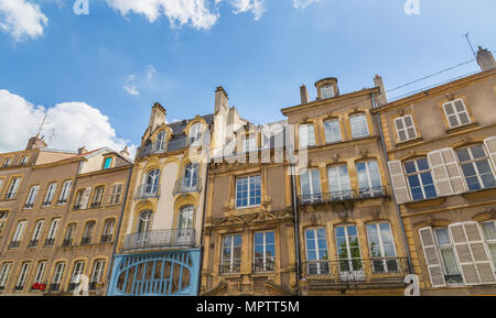 Histroric Fassaden der Häuser in Metz an der Mosel Frankreich. Stockfoto