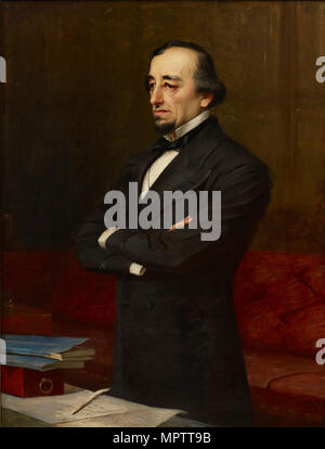 Portrait von Benjamin Disraeli, 1st Earl of Beaconsfield (1804-1881). Stockfoto