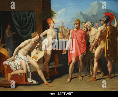 Achilles empfangen die Botschafter des Agamemnon. Stockfoto