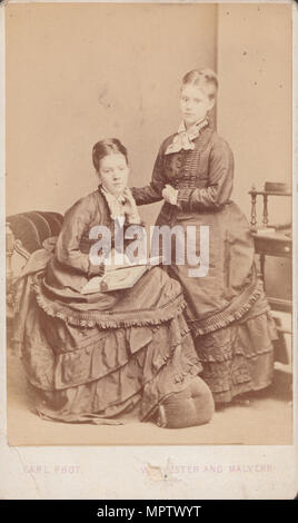 Worcester & Malvern CDV (Carte de Visite) aus zwei viktorianischen Damen, Helen Smith und Mary Smith Stockfoto