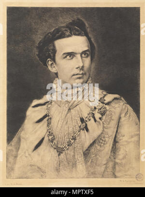 Porträt von Ludwig II. von Bayern (1845-1886). Stockfoto