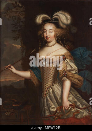 - Françoise Athénaïs de Rochechouart, Marquise de Montespan (1640-1707), als Diana. Stockfoto