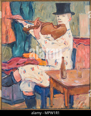 Ein Clown Spielen der Violine, 1915. Stockfoto