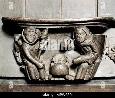 Misericord, Kirche St. Maria, Welligkeit, Worcestershire, c 2006. Künstler: James O Davies. Stockfoto