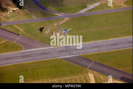 Letzte fliegende Vulcan Bomber vom RAF Waddington, Lincolnshire, 2009. Artist: Dave MacLeod. Stockfoto