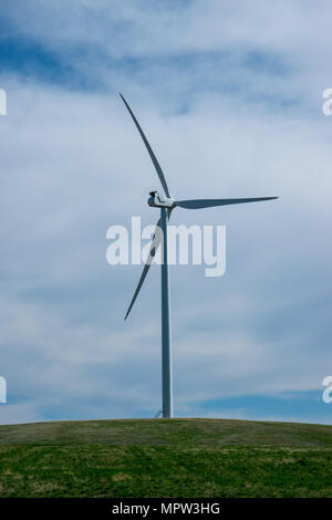 Single Wind Turbine, Teil des Blackspring Ridge Windprojekts von EDF EN Canada Inc. Und Enbridge Inc. Im Südosten Albertas, das aus 166 V besteht Stockfoto