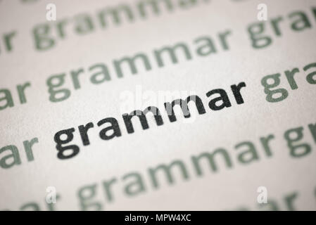 Word Makro Sprache auf weißem Papier gedruckt Stockfoto