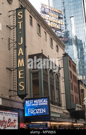 Disney's "Eingefroren" im St. James Theatre, Times Square, New York City, USA, Broadway, NEW YORK Stockfoto