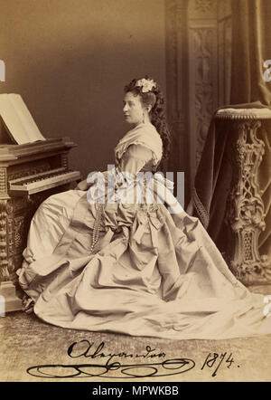 Bildnis der Großfürstin Alexandra Iosifovna von Sachsen-altenburg (1830-1911), 1874. Stockfoto