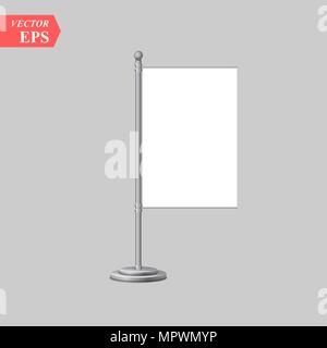 Kleiner Tisch Flagge auf weißem Hintergrund. Vektor Tabelle flag Mock-up-eps 10. Stock Vektor