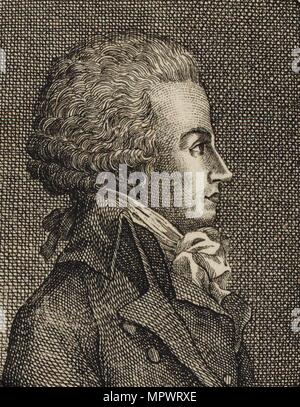 Portrait von Antoine-Pierre - joseph-marie Barnave (1761-1793), 1790. Stockfoto