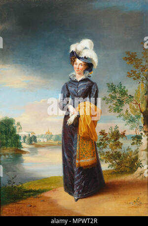 Porträt von Kaiserin Elisabeth Alexeievna, Prinzessin Louise von Baden (1779-1826), 1820. Stockfoto