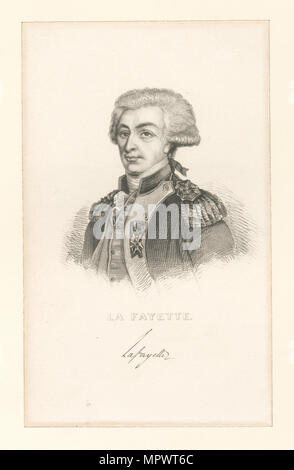 Porträt von Gilbert Motier Marquis de La Fayette (1757-1834). Stockfoto