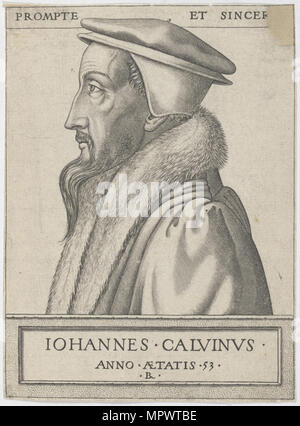 Portrait von Johannes Calvin (1509-1564), 1562. Stockfoto