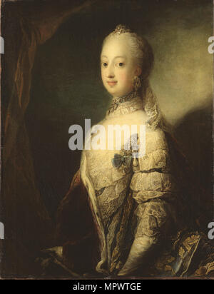 Portrait von Sophia Magdalena Dänemarks (1746-1813), Königin von Schweden 1765. Stockfoto