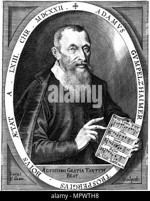 Portrait des Komponisten Adam Gumpelzhaimer (1559-1625), 1622. Stockfoto