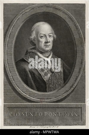 Porträt des Papstes Pius VI. (1717-1799). Stockfoto