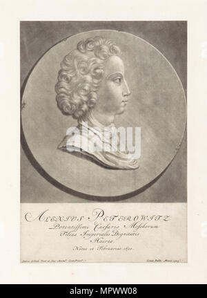 Portrait von Tsarevich Alexei Petrowitsch von Russland (1690-1718), 1713. Stockfoto