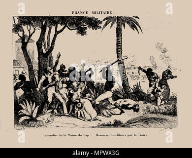 Die haitianische Revolution. Slave Rebellion in der Nacht des 21. August 1791, 1833. Stockfoto