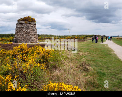 Memorial Cairn bei Culloden Moor in der Nähe von Inverness, Scottish Highlands, Ort der Schlacht von Culloden, 16. April 1746. Stockfoto