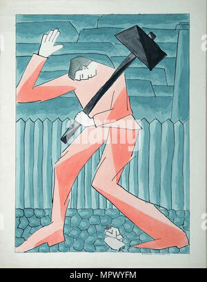 Skizze der Zusammensetzung der Bau der Palast der Arbeit, 1918. Stockfoto