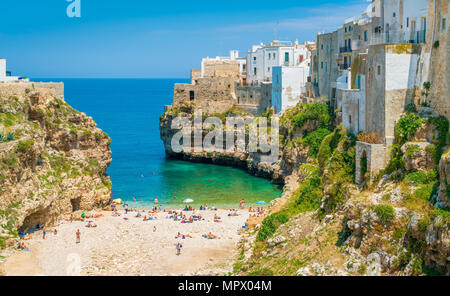 Malerische Anblick in Polignano a Mare, in der Provinz Bari, Apulien (Puglia), Süditalien. Stockfoto