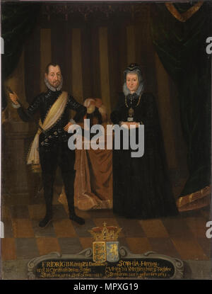 König Friedrich II. von Dänemark (1534-1588) und Königin Sophie von Dänemark (1557-1631). Stockfoto