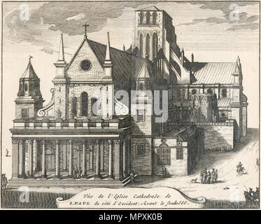 Old St Paul's Cathedral, City of London, 17. Jahrhundert (1707). Artist: Unbekannt. Stockfoto