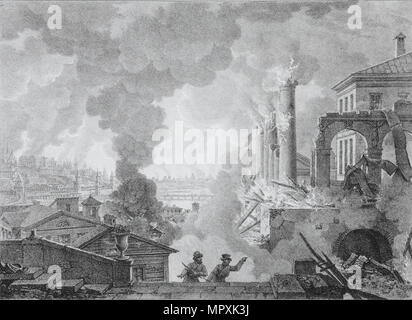 Brand von Moskau im September 1812 (die Franzosen in Moskau), 1824. Stockfoto