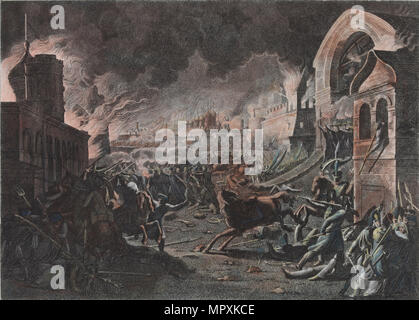 Brand von Moskau im September 1812 (die Franzosen in Moskau), 1818. Stockfoto