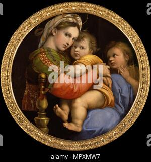 Madonna della Seggiola, 1513-1514. Stockfoto