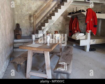 Viertel der Soldat im Castillo de San Marcos, St. Augustine, Florida, USA, 2018, © katharine Andriotis Stockfoto