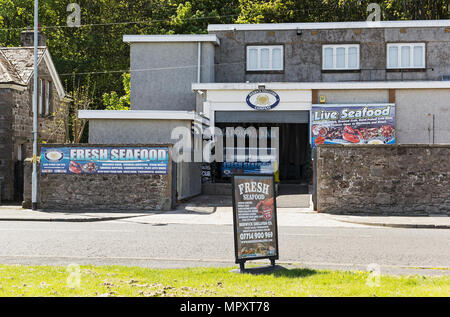 Frische Meeresfrüchte shop in Berwick upon Tweed, Northumberland, Großbritannien Stockfoto