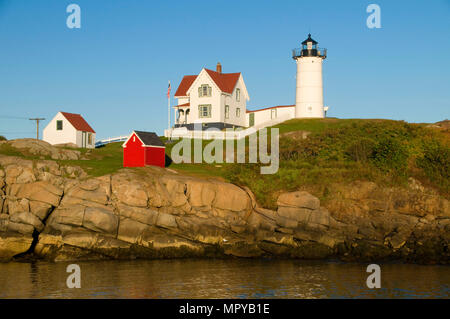 Nubble Leuchtturm Cape Neddick leichte Station, Sohier Park, York Beach, Maine Stockfoto