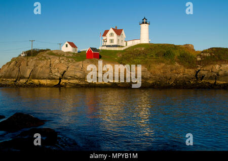 Nubble Leuchtturm Cape Neddick leichte Station, Sohier Park, York Beach, Maine Stockfoto