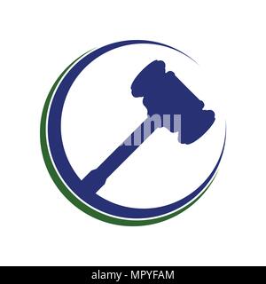 Gesetz Hammer der Gerechtigkeit Eclipse Vektor Symbol Grafik Logo Design Stock Vektor