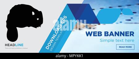 Biber Konzept horizontale Webseite banner Template Design auf abstrakten Hintergrund mit flache moderne isolierte Vektor Icon und geometrische Formen Stock Vektor