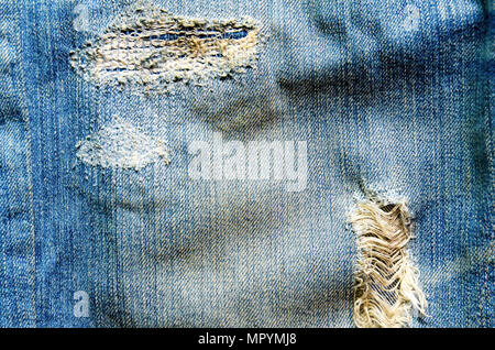 Textur von Jeans und blaue Jeans auf Holzboden, jeans Muster Hintergrund, Textur Jeans. Stockfoto