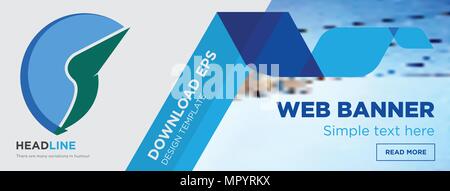 Trading Co Konzept horizontale Webseite banner Template Design auf abstrakten Hintergrund mit flache moderne isolierte Vektor Icon und geometrische Formen. Stock Vektor