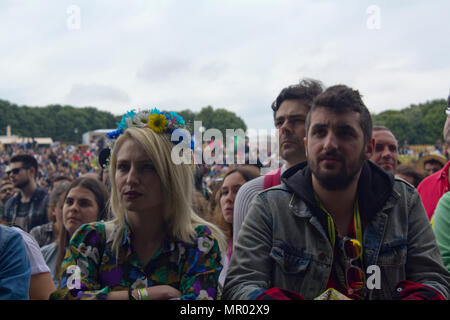 Menge gerade ein Konzert im Music Festival Stockfoto